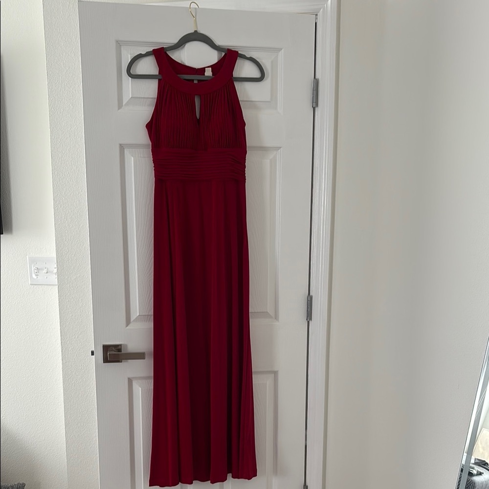 Red long evening dress